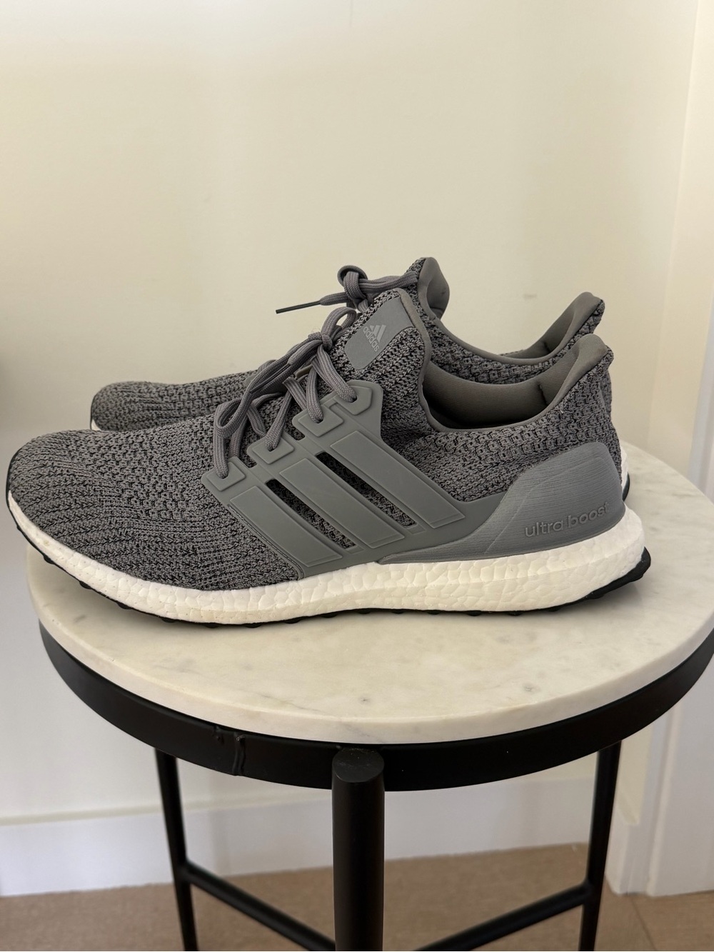 adidas UltraBoost Men’s Running Shoes - Grey and White